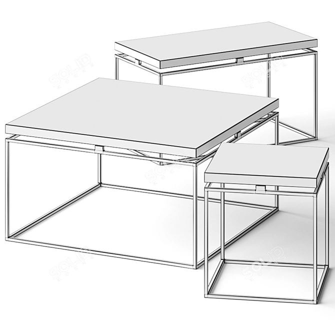 Sleek Graphix Coffee Tables 3D model image 3