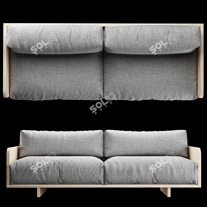 Carter Custom Sofa: Los Angeles-Made Comfort 3D model image 2