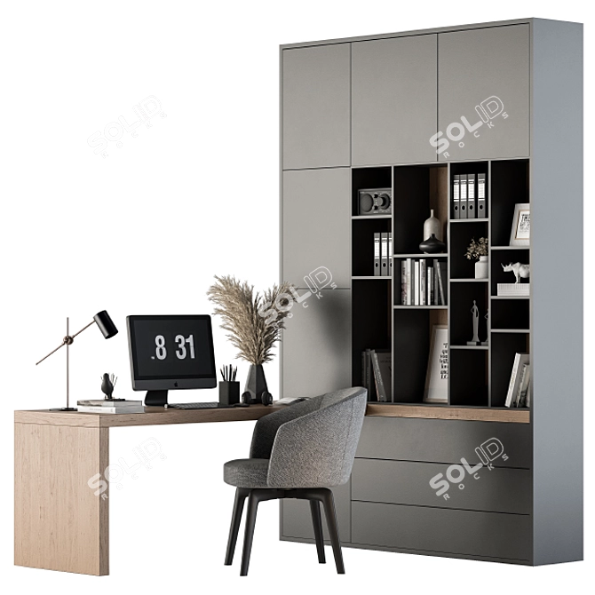 ErgoPlus Home Office Desk 3D model image 1