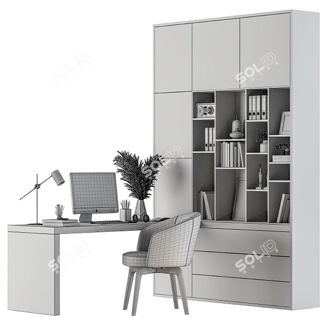 ErgoPlus Home Office Desk 3D model image 6