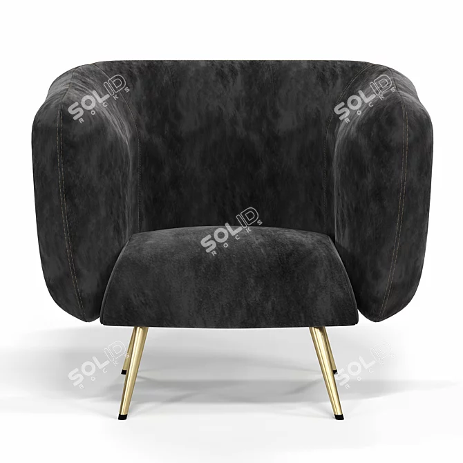 Harlow Gray Chair: Stylish and Comfortable 3D model image 2