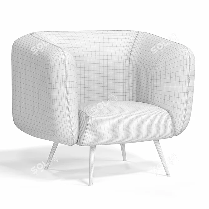 Harlow Gray Chair: Stylish and Comfortable 3D model image 4
