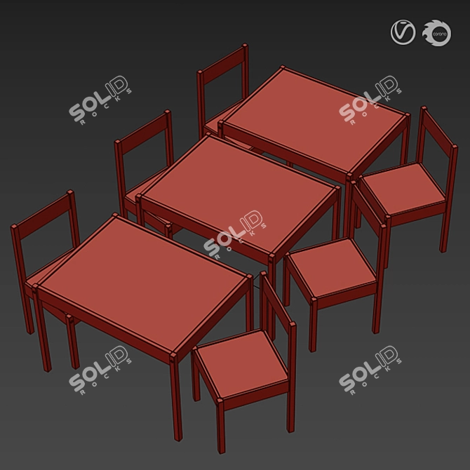 IKEA LÄTT Kids' Table Set 3D model image 5