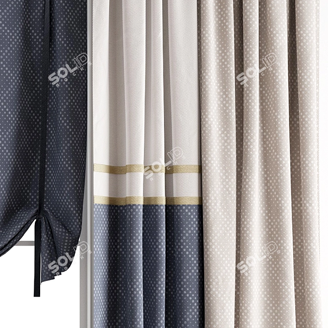 Modern Polygonal Curtain Model 3D model image 2