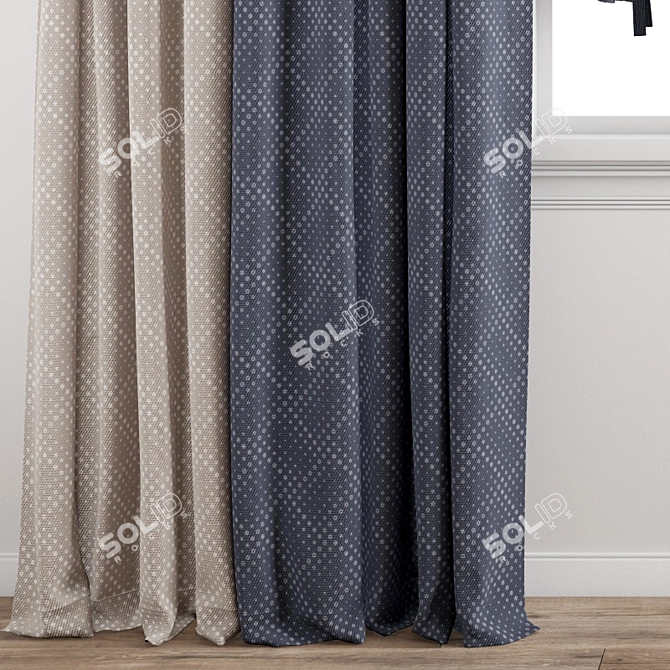 Modern Polygonal Curtain Model 3D model image 4