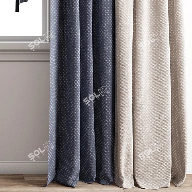 Modern Polygonal Curtain Model 3D model image 5