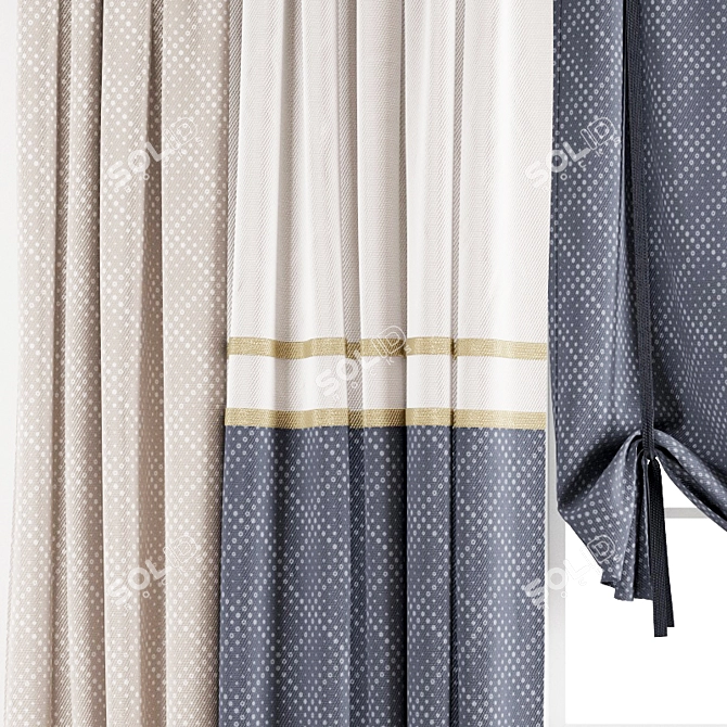 Modern Polygonal Curtain Model 3D model image 8