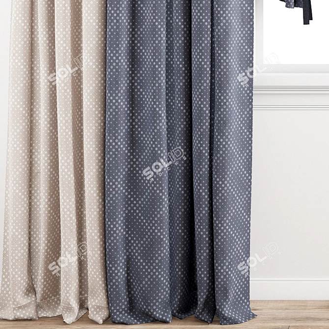 Modern Polygonal Curtain Model 3D model image 10