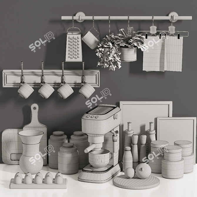 Kitchen Decorative Shelf Accessories 3D model image 5