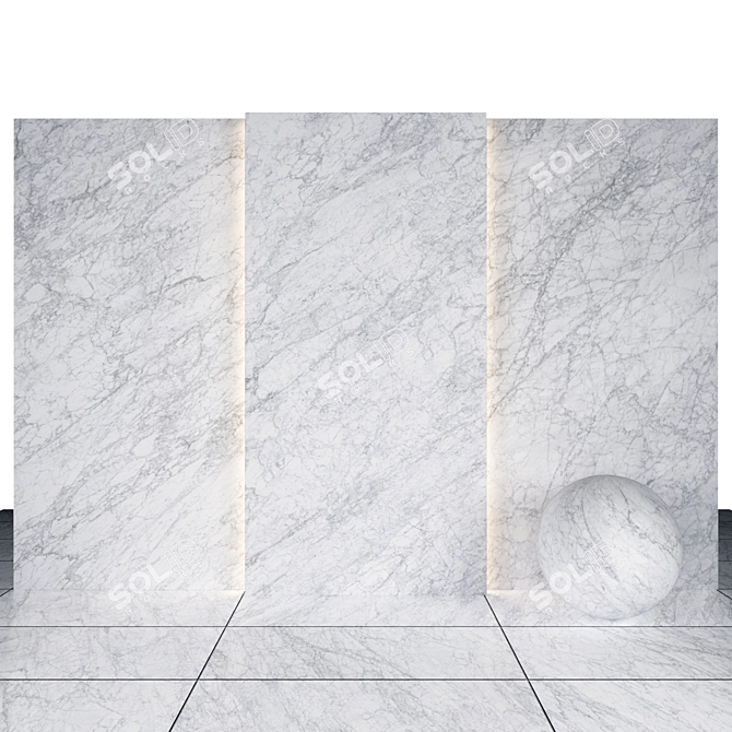 Elegant Supreme White Marble 3D model image 3