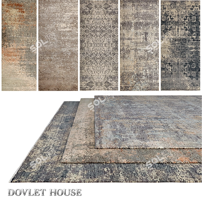 Luxury Carpets Set by DOVLET HOUSE (744) 3D model image 1