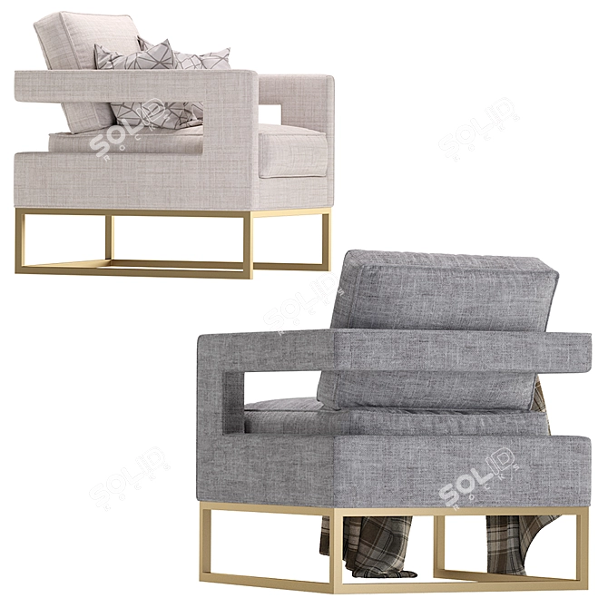 Elegant Berkley Armchair for Comfortable Living 3D model image 6