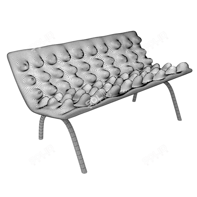 Stylish Meanwhile Lounge Chair 3D model image 4