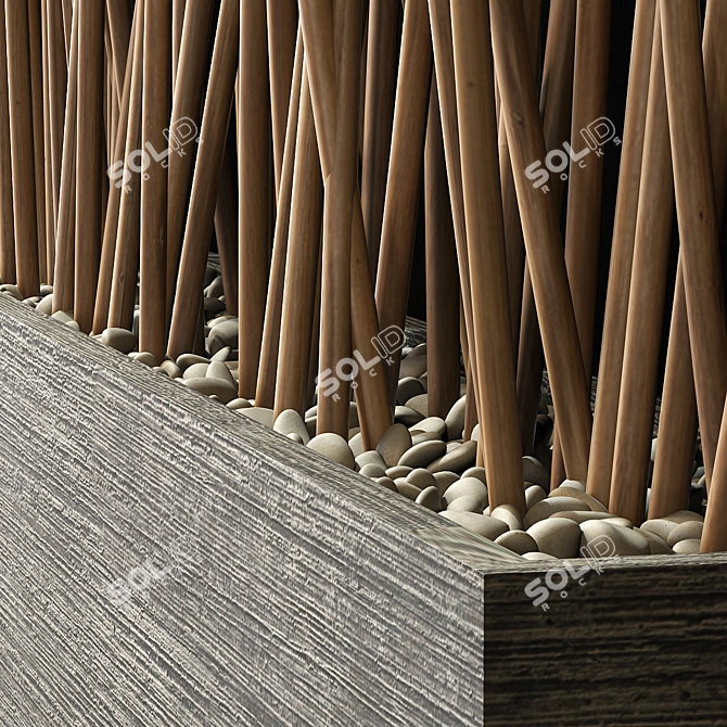 Wavy Branch Screen - Natural Wood Texture 3D model image 5