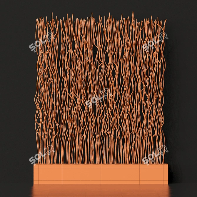 Wavy Branch Screen - Natural Wood Texture 3D model image 6