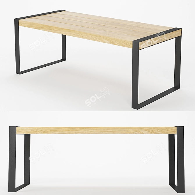 Modern Dining Table Set 3D model image 4