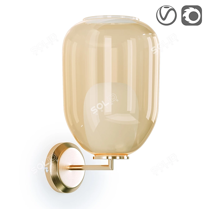 Vintage Brass Wall Sconce 3D model image 1