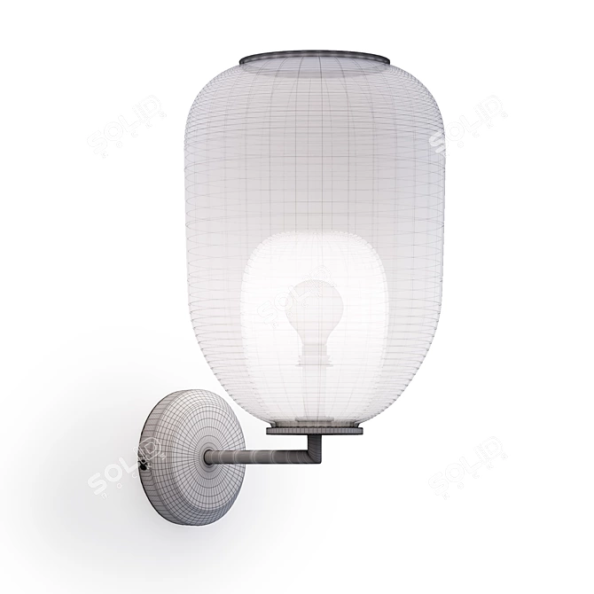 Vintage Brass Wall Sconce 3D model image 2