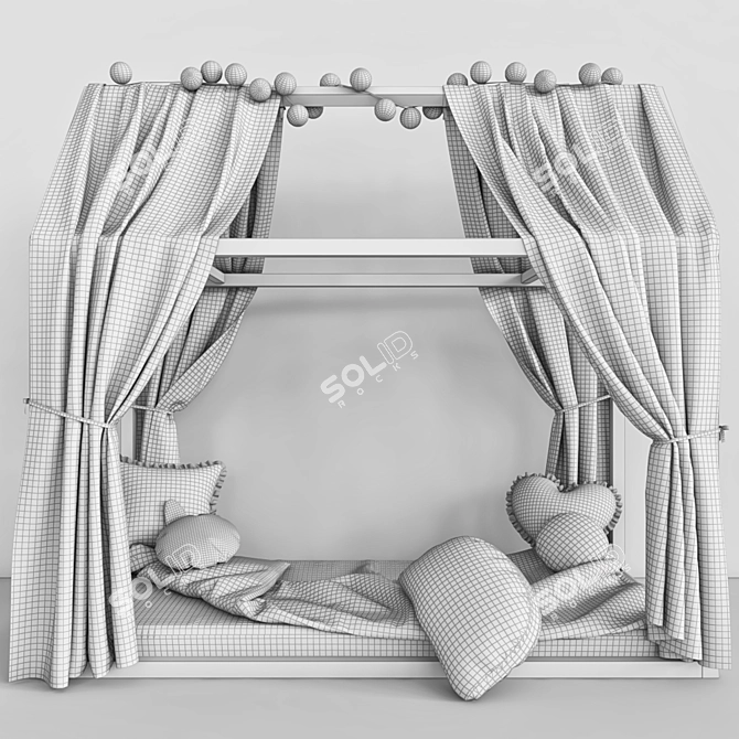 Kids Dream Bed with Pillows 3D model image 5