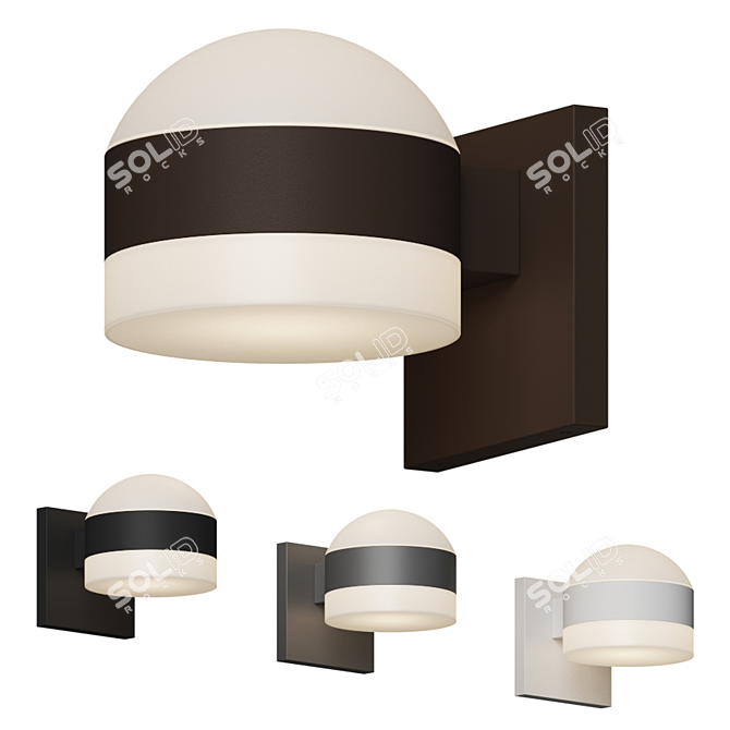 Modern Geometric Outdoor Wall Light 3D model image 1