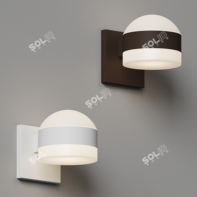 Modern Geometric Outdoor Wall Light 3D model image 4