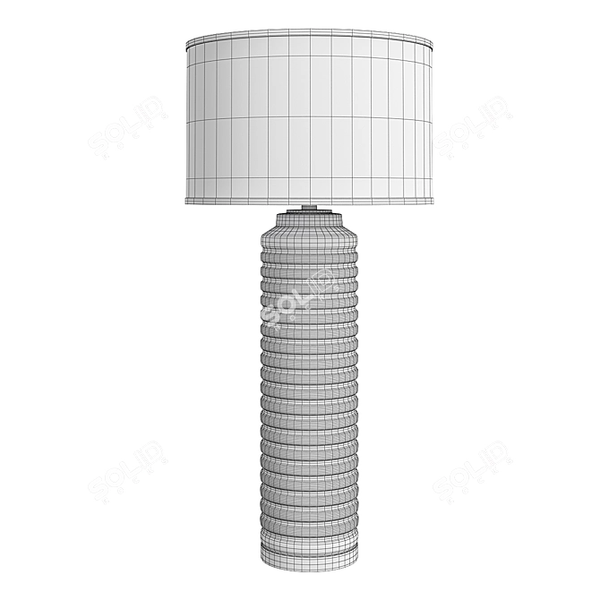 Sleek Ribbed Cylinder Lamp 3D model image 3