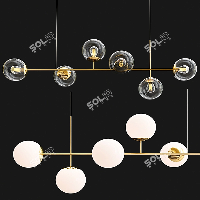 Elegant Glass Pendant Light 3D model image 1