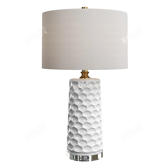 Sesia White Honeycomb Table Lamp | Modern Lighting 3D model image 1