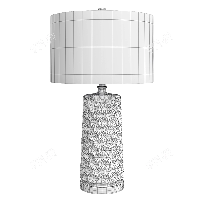 Sesia White Honeycomb Table Lamp | Modern Lighting 3D model image 3