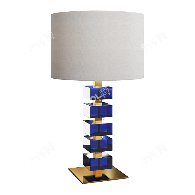 Natural Brass Table Lamp, Lacquered Finish 3D model image 1