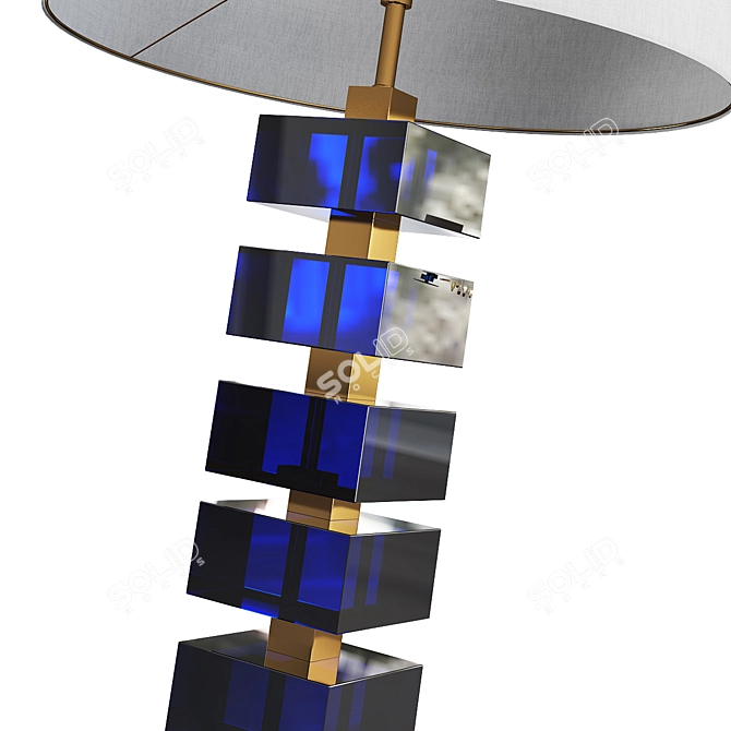 Natural Brass Table Lamp, Lacquered Finish 3D model image 2
