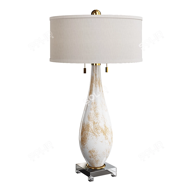 Modern White Glass Table Lamp 3D model image 1