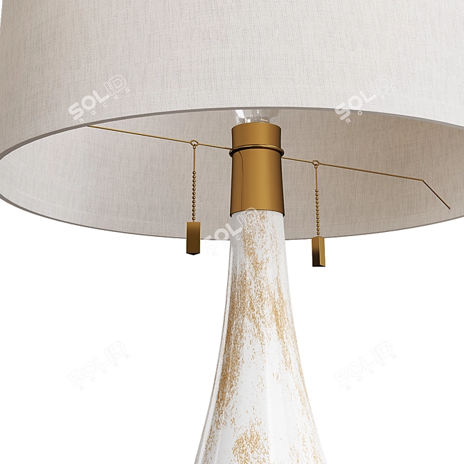Modern White Glass Table Lamp 3D model image 2