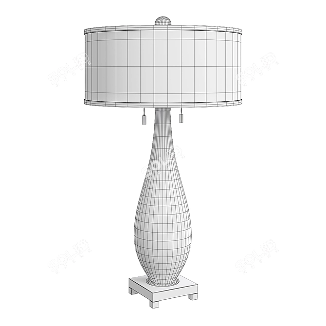 Modern White Glass Table Lamp 3D model image 3
