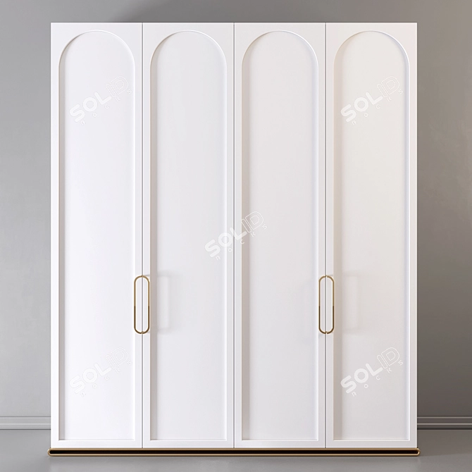 Modern 74" Wardrobe 3D model image 1