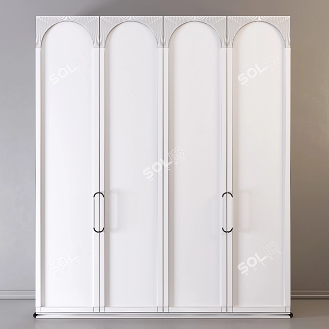 Modern 74" Wardrobe 3D model image 2