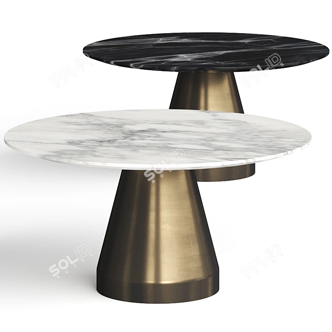 Contemporary Cone Round Dining Table 3D model image 1