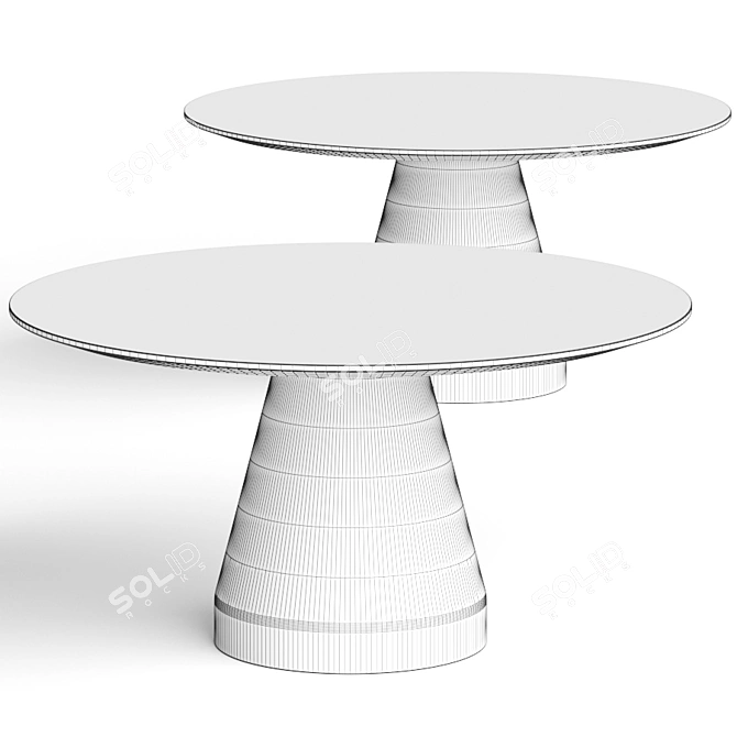 Contemporary Cone Round Dining Table 3D model image 2