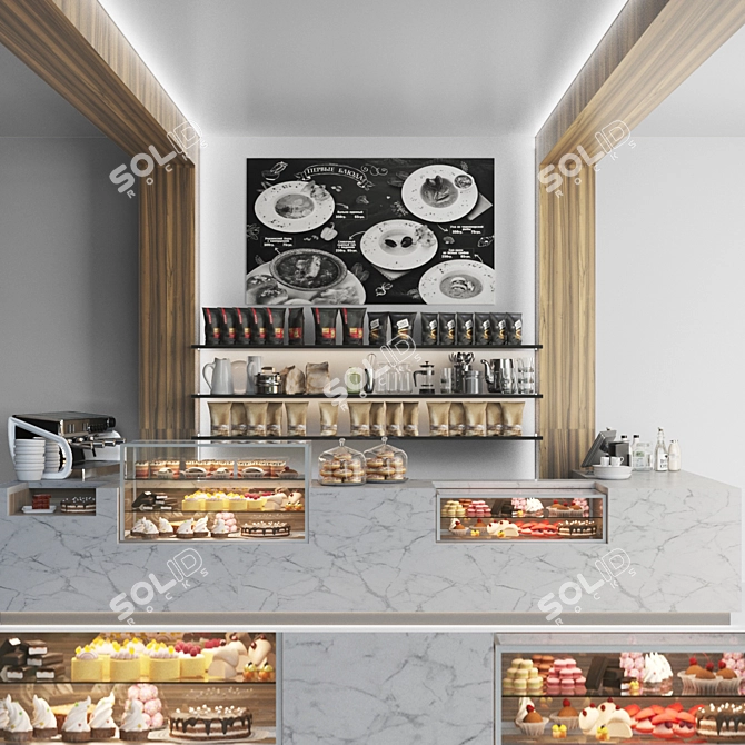 Café Design: Coffee Point, Desserts & Machines 3D model image 1