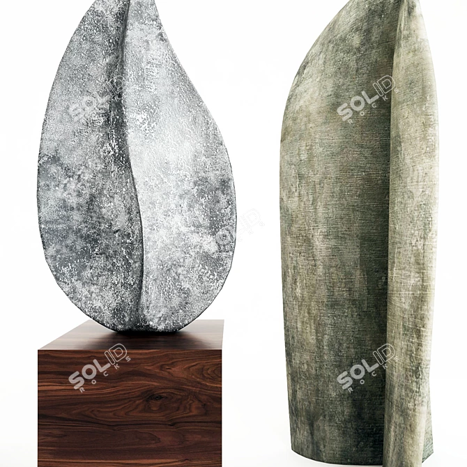 Modern Leaf Sculpture Set 3D model image 4