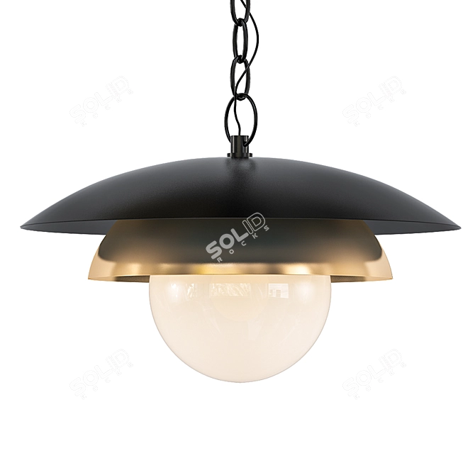 Sleek Shell Pendant Lamp 3D model image 1