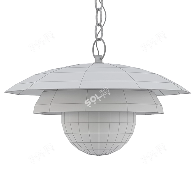 Sleek Shell Pendant Lamp 3D model image 2