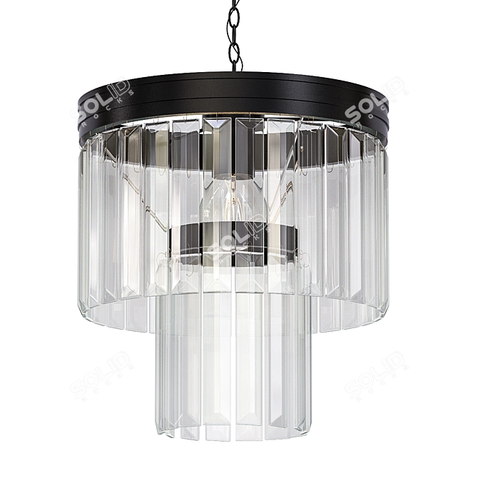 Clear Glass Pendant Lamp: Odeon Sophistication 3D model image 1