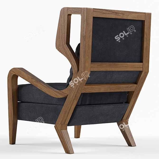 Elegant Teak Chair: Carol 3D model image 2