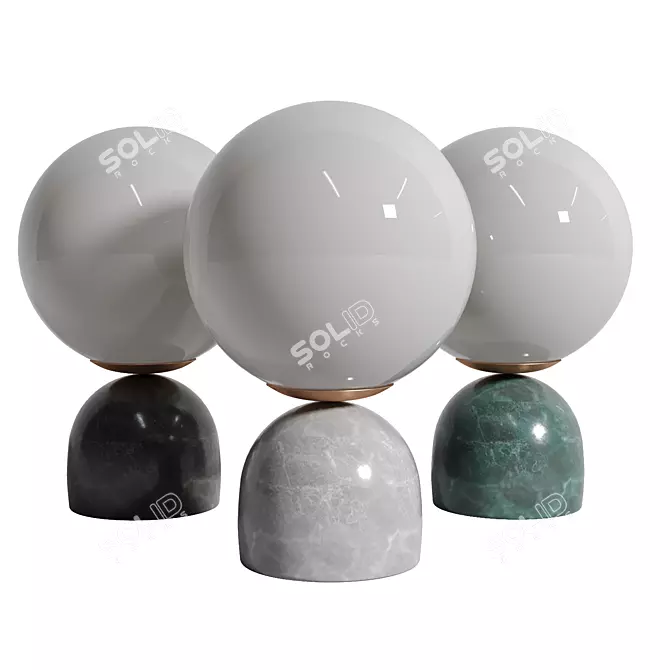 Elegant Opal Glass Orb Light 3D model image 1