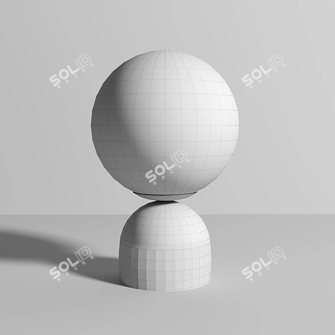 Elegant Opal Glass Orb Light 3D model image 3