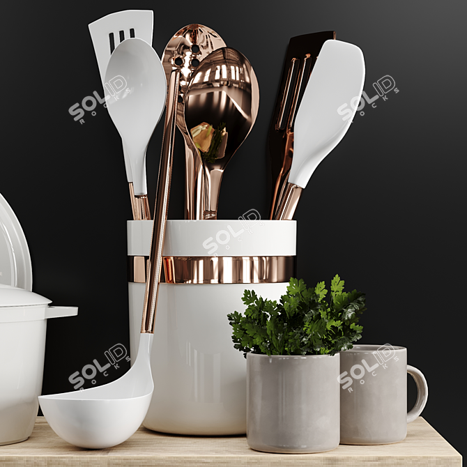 Sleek Kitchen Essentials Set 3D model image 4