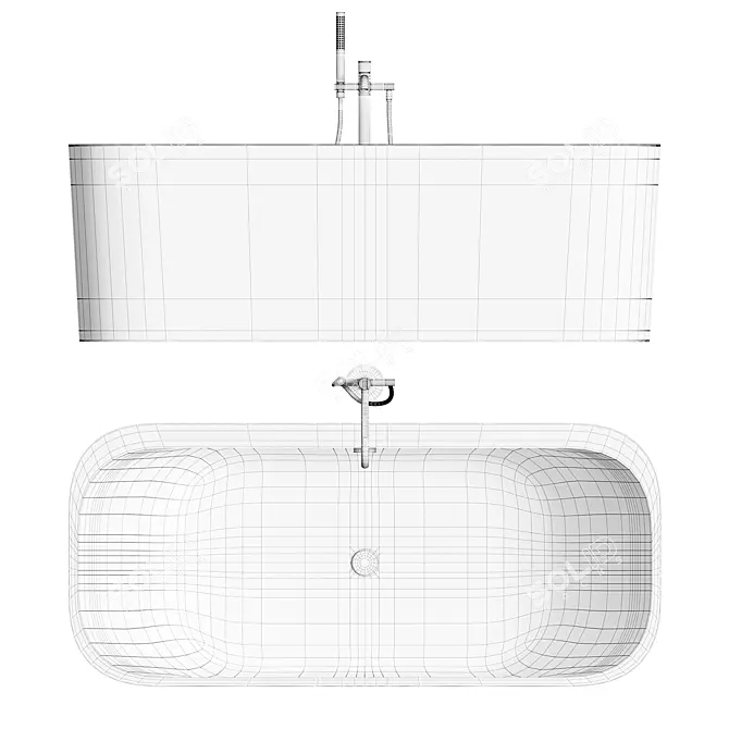 Luxurious Duravit Bathtub Plus 3D model image 4