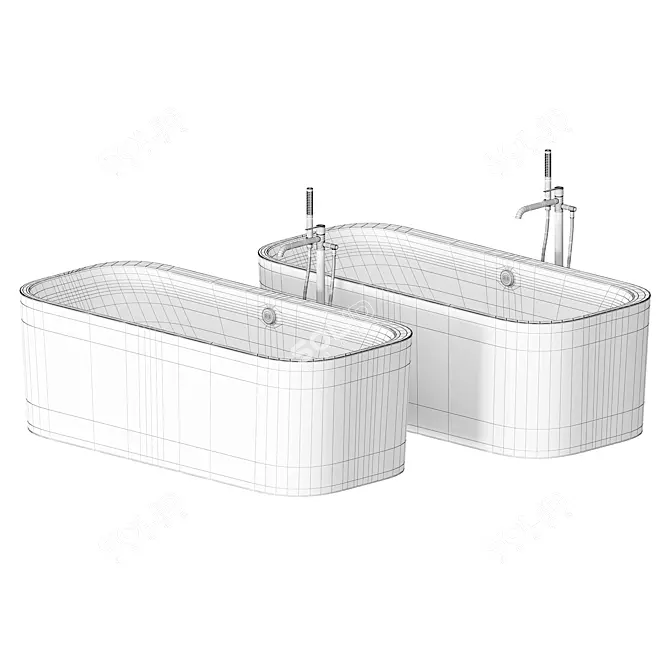 Luxurious Duravit Bathtub Plus 3D model image 5