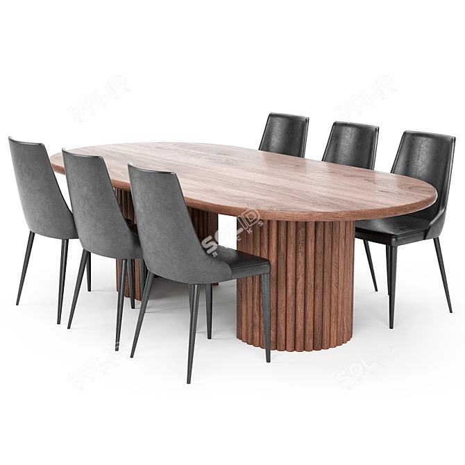 Scalloped Jewel Dining Table 3D model image 1
